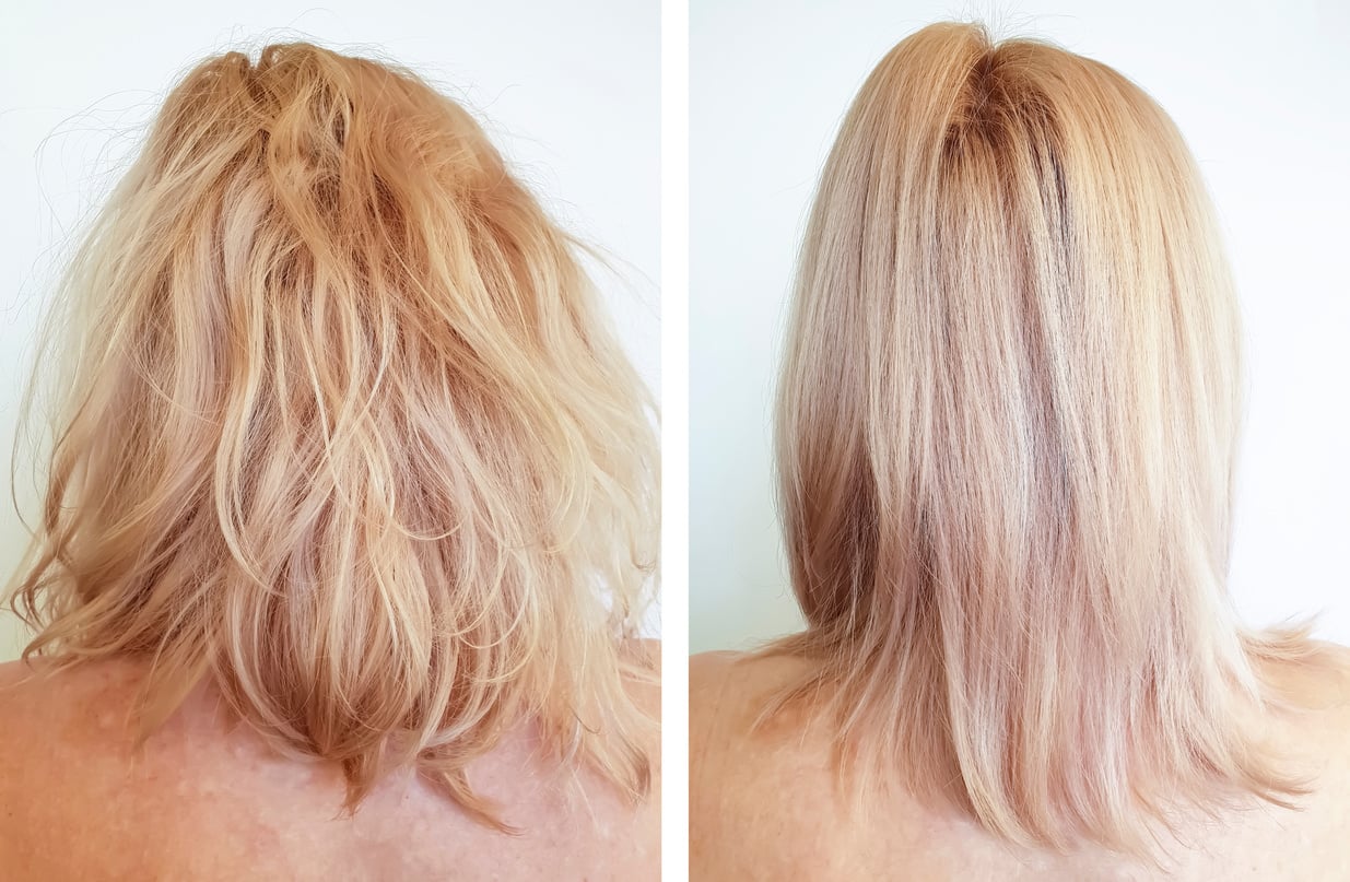 hair girl straightening before and after procedures